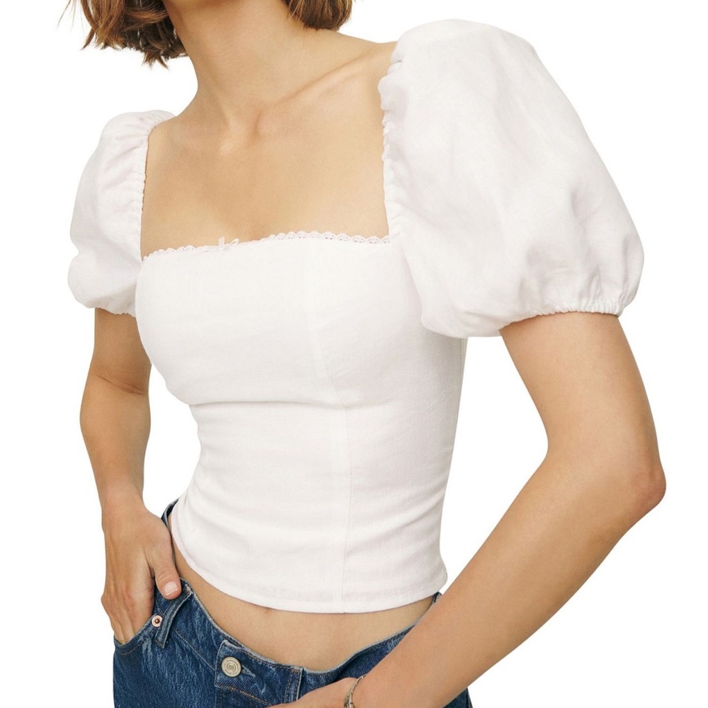 NWT Reformation Marella Linen Top